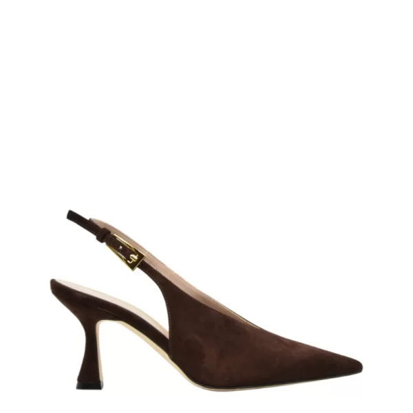 Γυναικείες γόβες Makis Fardoulis 738-122 καφέ δέρμα καστόρ