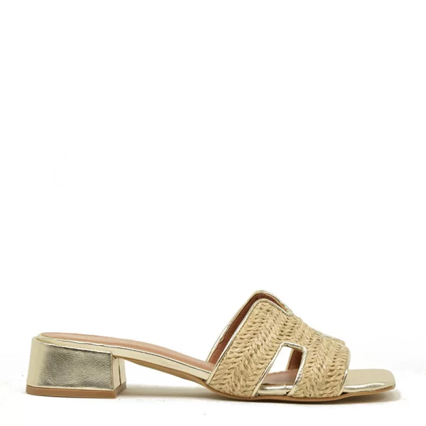 Γυναικεία mules Toutounis 30541 χρυσό