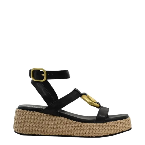 Γυναικεία πέδιλα KOMIS&KOMIS B72 μαύρο δέρμα