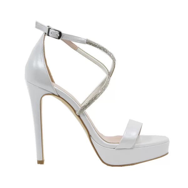 Γυναικεία πέδιλα Makis Fardoulis 916-37Λ λευκό δέρμα