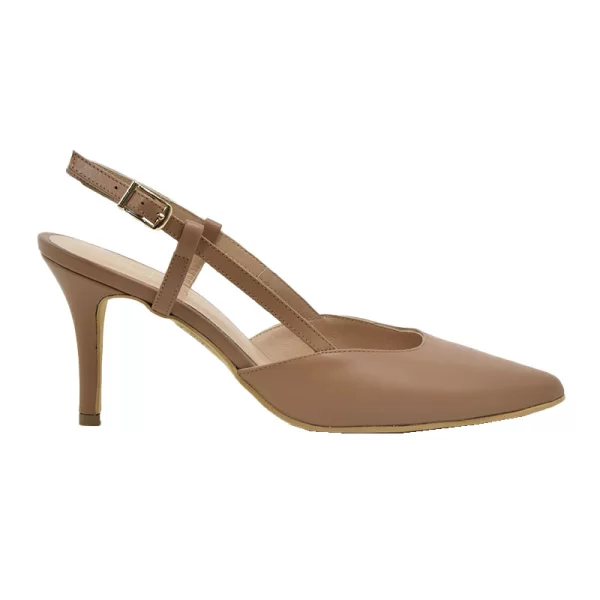 Γυναικείες γόβες Piedini 327 μπεζ δέρμα