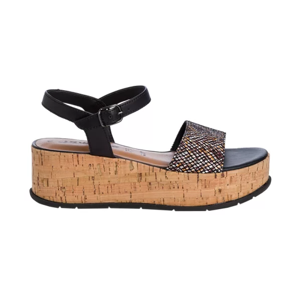 Γυναικείες πλατφόρμες Tamaris 1-28020-42 098 μαύρο δέρμα