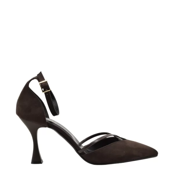 Γυναικείες γόβες Piedini 0787 καφέ suede