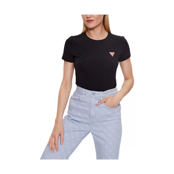T-shirt με κοντά μανίκια Guess MINI TRIANGLE CREW NECK T-SHIRT WOMEN
