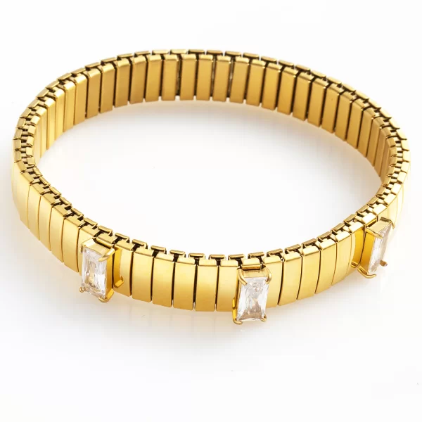 ΧΡΥΣΟ ΕΛΑΣΤΙΚΟ ΒΡΑΧΙΟΛΙ ΜΕ ΛΕΥΚΑ ΣΤΡΑΣ