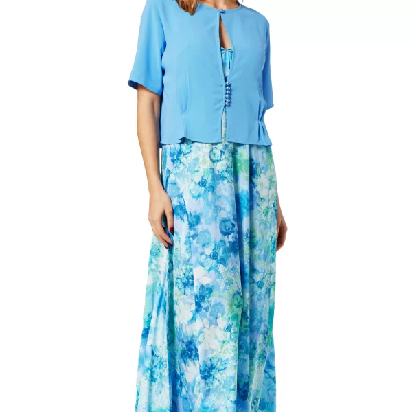 ΓΑΛΑΖΙΑ CROP TOP ΖΑΚΕΤΑ ΜΕ ΠΙΕΤΕΣ