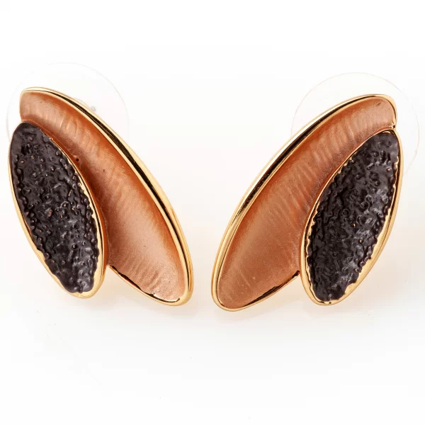 ΧΡΥΣΑ ΣΚΟΥΛΑΡΙΚΙΑ ΣΕ ΣΧΗΜΑ ΔΥΟ ΦΥΛΛΩΝ ΣΕ ΜΠΕΖ ΑΠΟΧΡΩΣΕΙΣ