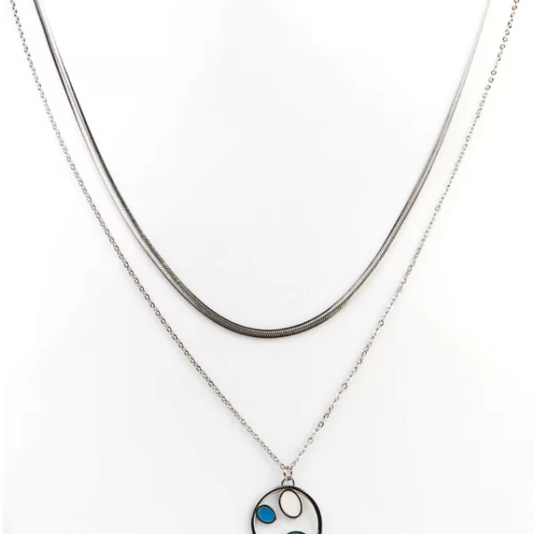 ΔΙΠΛΟ ΑΣΗΜΙ ΚΟΛΙΕ ΜΕ ΚΡΕΜΑΣΤΟ ΜΟΤΙΦ ΚΑΙ SNAKE ΑΛΥΣΙΔΑ