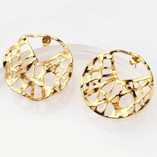 ΧΡΥΣΑ ΣΤΡΟΓΓΥΛΑ ΣΚΟΥΛΑΡΙΚΙΑ ΜΕ ΣΧΕΔΙΟ ΙΣΤΟΥ ΑΡΑΧΝΗΣ