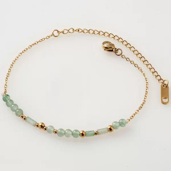 ΧΡΥΣΟ ΒΡΑΧΙΟΛΙ ΑΛΥΣΙΔΑ ΜΕ ΠΡΑΣΙΝΕΣ ΠΕΤΡΕΣ