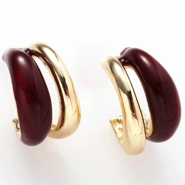 ΧΡΥΣΟΙ ΔΙΠΛΟΙ ΚΡΙΚΟΙ ΣΚΟΥΛΑΡΙΚΙΑ ΜΕ ΚΟΚΚΙΝΟ ΧΡΩΜΑ