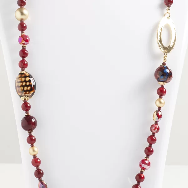 ΜΑΚΡΥ ΚΟΛΙΕ ΜΕ ΣΤΡΟΓΓΥΛΕΣ ΚΟΚΚΙΝΕΣ ΠΕΤΡΕΣ ΚΑΙ ΧΡΥΣΕΣ ΛΕΠΤΟΜΕΡΕΙΕΣ