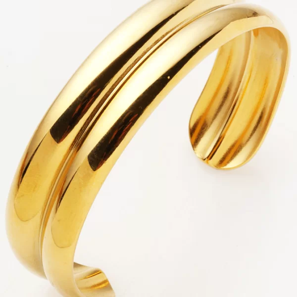 ΧΡΥΣΟ ΒΡΑΧΙΟΛΙ ΜΕ ΔΙΠΛΗ ΚΑΜΠΥΛΗ ΕΠΙΦΑΝΕΙΑ