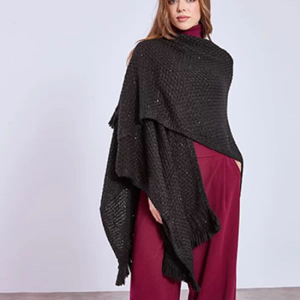 Κάπα πλεκτή με παγιέτες WT673.9907+1