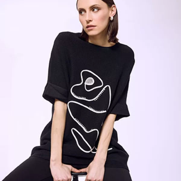 Πουλόβερ κοντομάνικο με παγιέτες SQ7642.4292+1