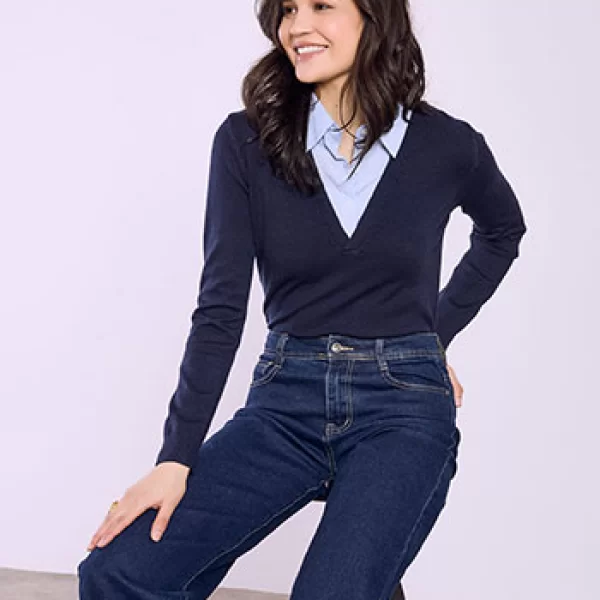 Πουλόβερ με γιακά πουκάμισου SQ7572.4063+4