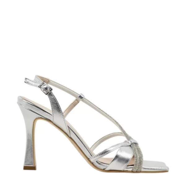 Γυναικεία πέδιλα Makis Fardoulis 836-121 ασημί δέρμα
