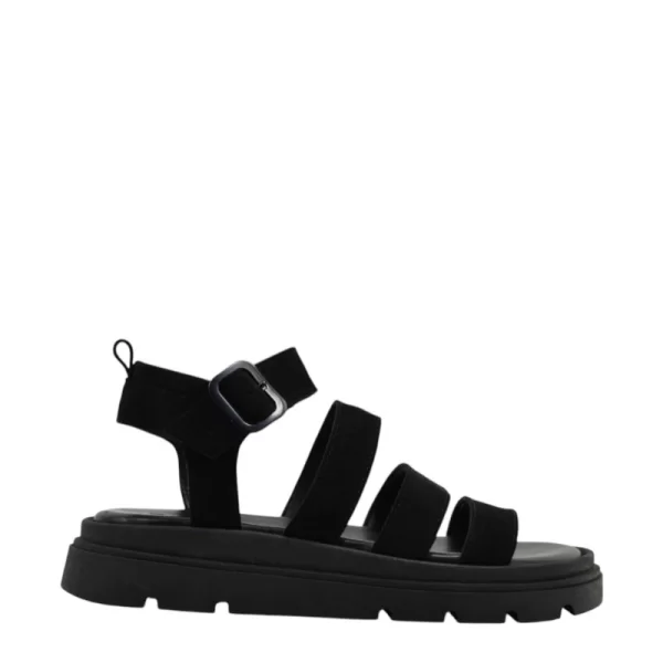 Γυναικεία πέδιλα Lady Shoes 555 μαύρο δέρμα καστόρ