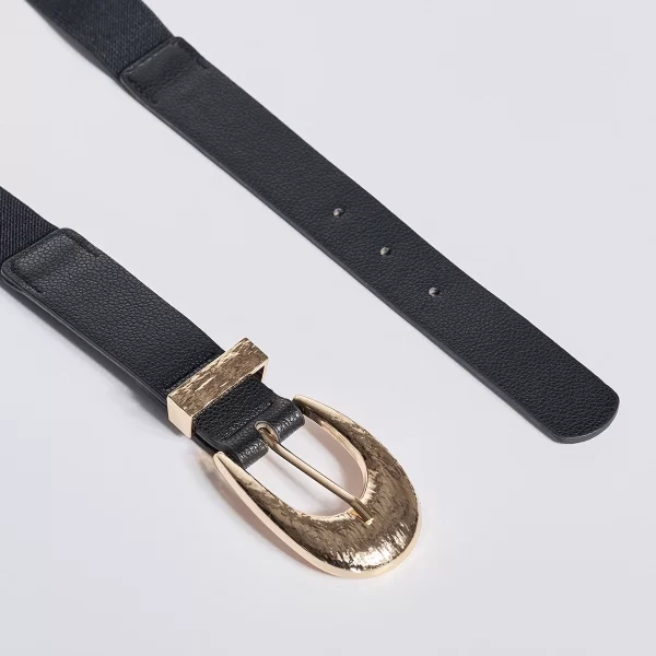 Ελαστική Ζώνη με Οβάλ Αγκράφα και Ανάγλυφη Όψη