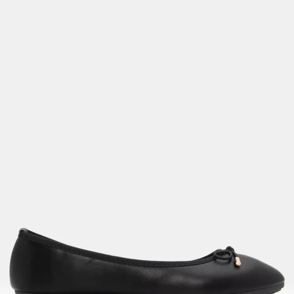 Μπαλαρίνες με Διακοσμητικό Φιόγκο - Μαύρο-Ματ