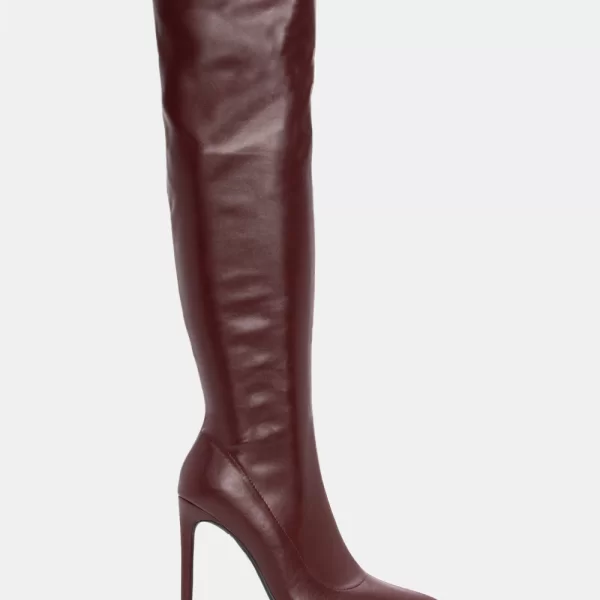 Μπότες Μυτερές Over The Knee - Μπορντό