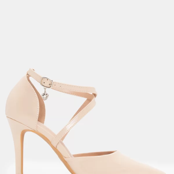 Γόβες ΄Λουστρίνι Μυτερές με Χιαστί Λουράκια - Μπεζ