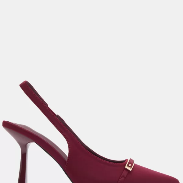 Γόβες Μυτερές με Διακοσμητική Τόκα - Μπορντό