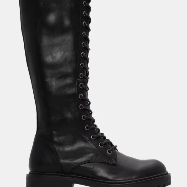 Μπότες με Κορδόνια & Τρακτερωτή Σόλα - Μαύρο