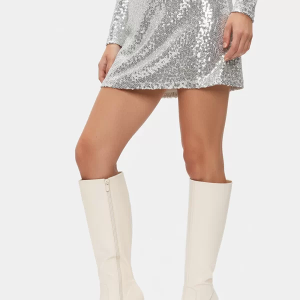 Μπότες με Τακούνι & Διπλή Φιάπα - Μπεζ