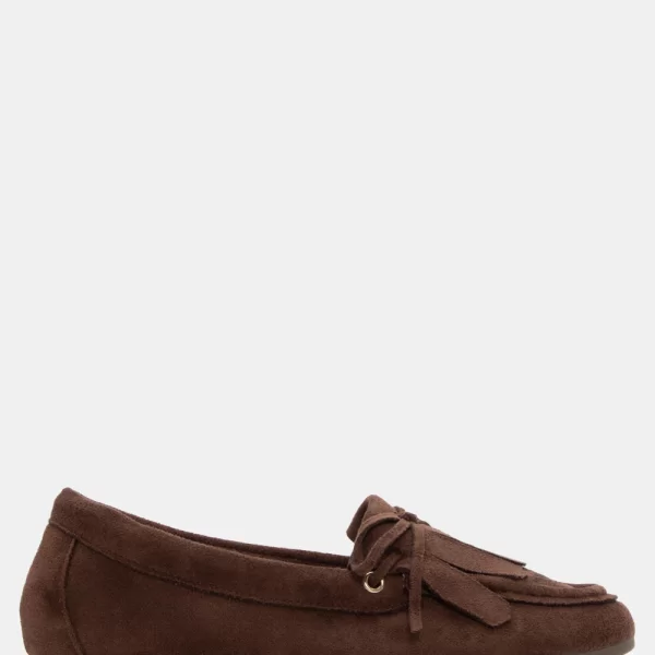 Μοκασίνια με Διακοσμητικά Κρόσσια - Καφέ Σκούρο