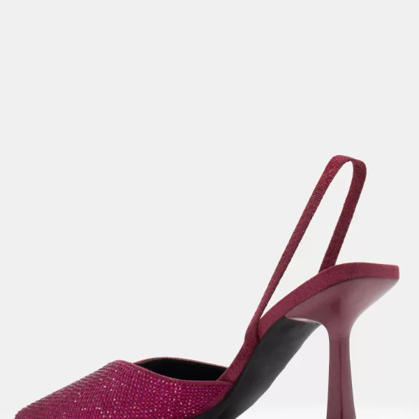 Γόβες Μυτερές με Strass & Glitter - Μπορντό