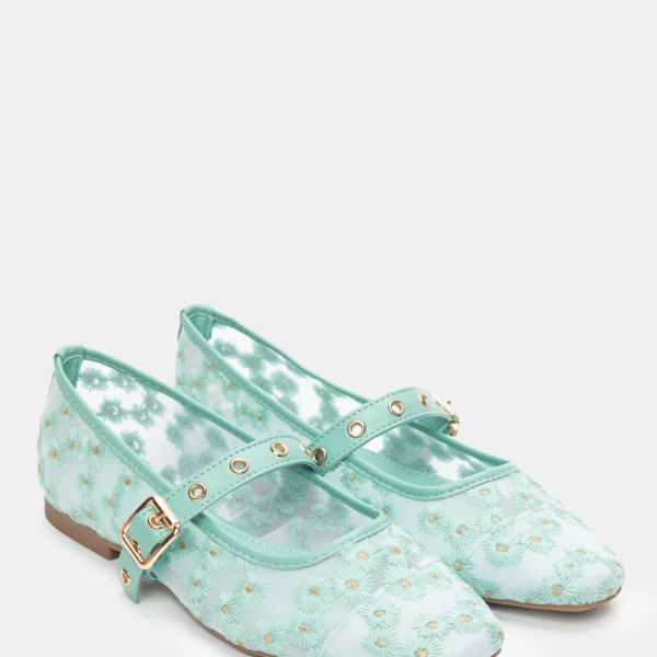 Μπαλαρίνες με Διακοσμητικά Λουλούδια & Λουράκι - Βεραμάν