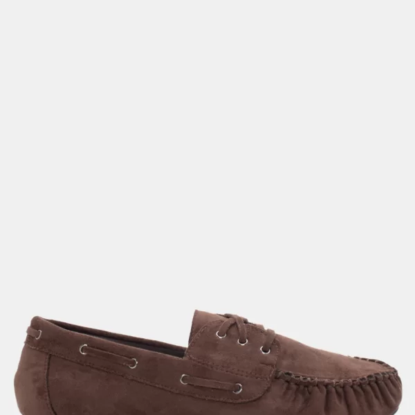 Μοκασίνια με Κορδόνια - Καφέ Σκούρο
