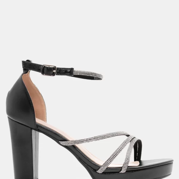 Πέδιλα με Φιάπα & Strass - Μαύρο