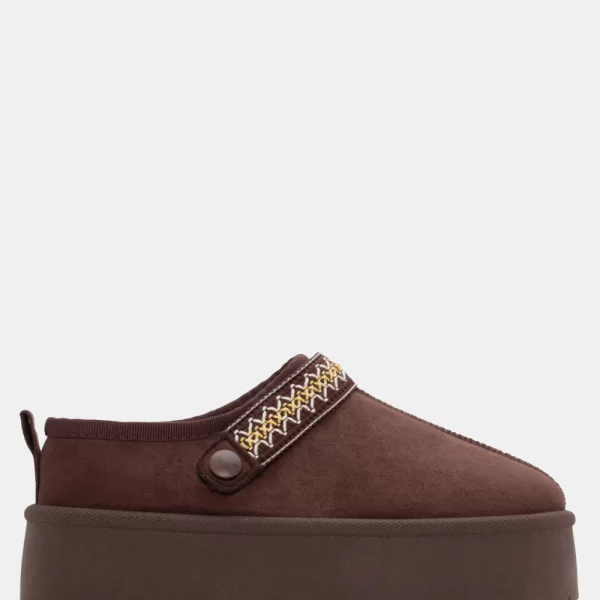 Clogs Σαμπό με Εσωτερική Επένδυση Γούνας - Καφέ Σκούρο