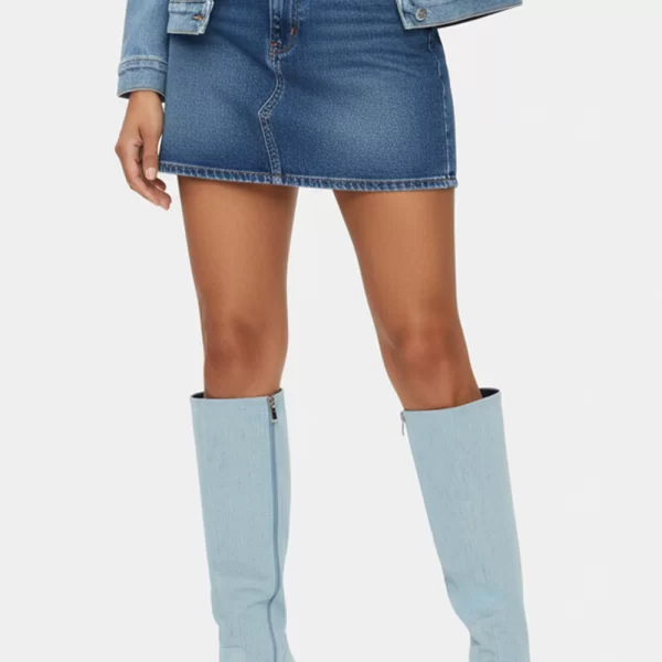 Μπότες Μυτερές Μονόχρωμες - Denim