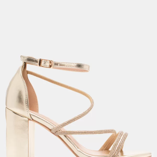 Πέδιλα με Πολλαπλά Λουράκια Από Strass - Χρυσό