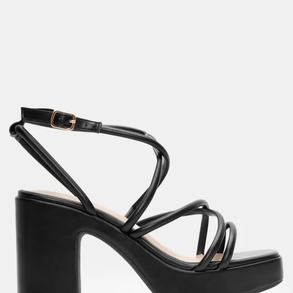 Πλατφόρμες με Πολλαπλά Λουράκια - Μαύρο