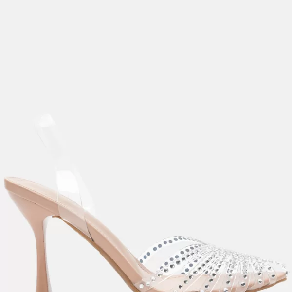Γόβες με Διαφάνεια & Strass - Nude