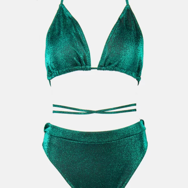 GIGI-Μαγιό Σετ Μπικίνι Lurex Plus Size - Πράσινο