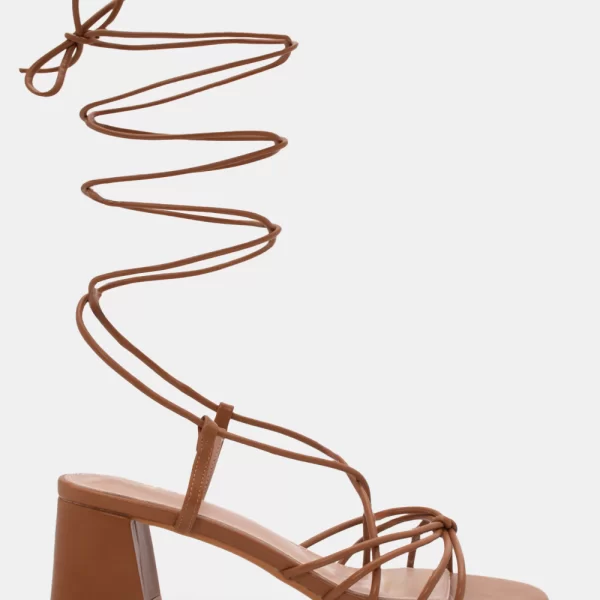 Πέδιλα Lace Up με Σχέδιο Κόμπο - Κάμελ