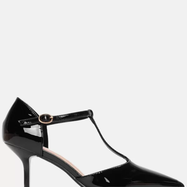 Γόβες Μυτερές με Τακούνι - Μαύρο-Λουστρίνι