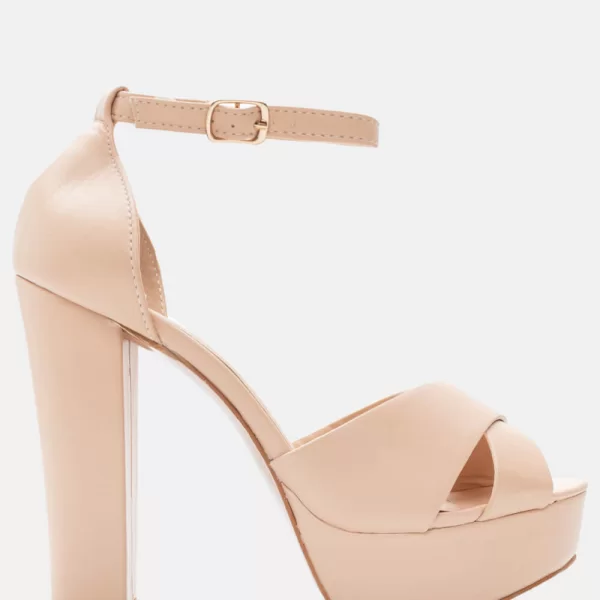 Πέδιλα Χιαστί με Μπαρέτα - Nude