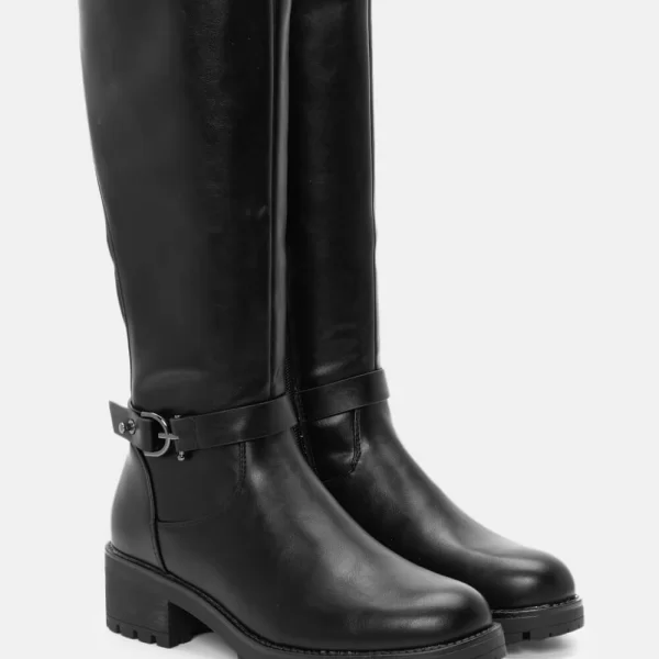 Μπότες με Λάστιχο & Διακοσμητικό Λουράκι - Μαύρο