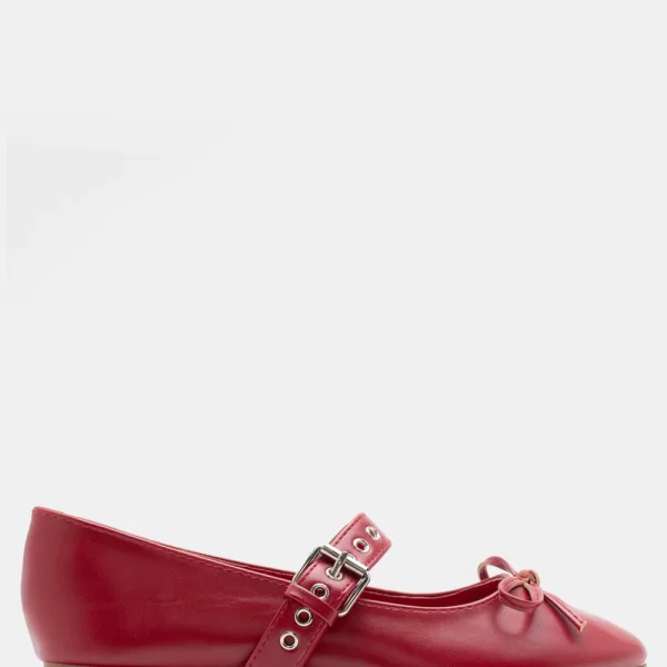 Μπαλαρίνες με Διακοσμητικό Φιόγκο & Λουράκι - Κόκκινο
