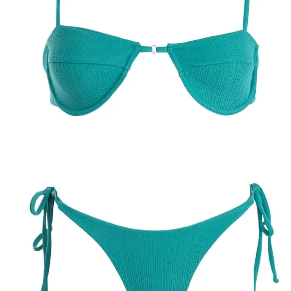 GIGI-Μαγιό Σετ Μπικίνι Ριπ με Μπανέλα - Πράσινο