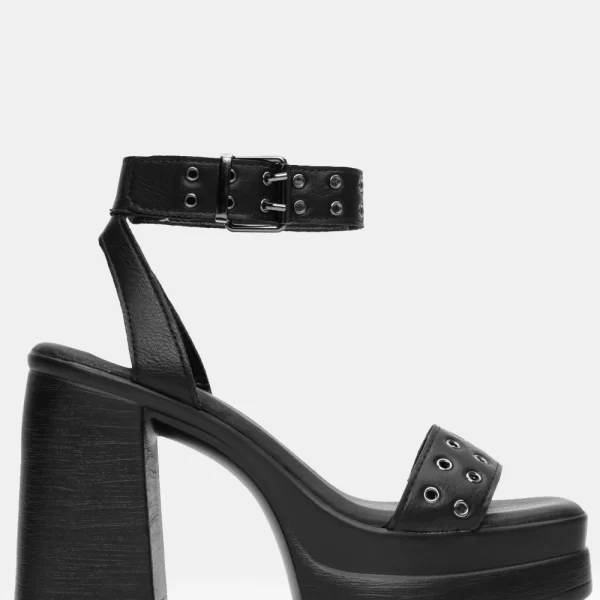 Πέδιλα Flatform με Διακοσμητικά Τρούκς & Μπαρέτα - Μαύρο