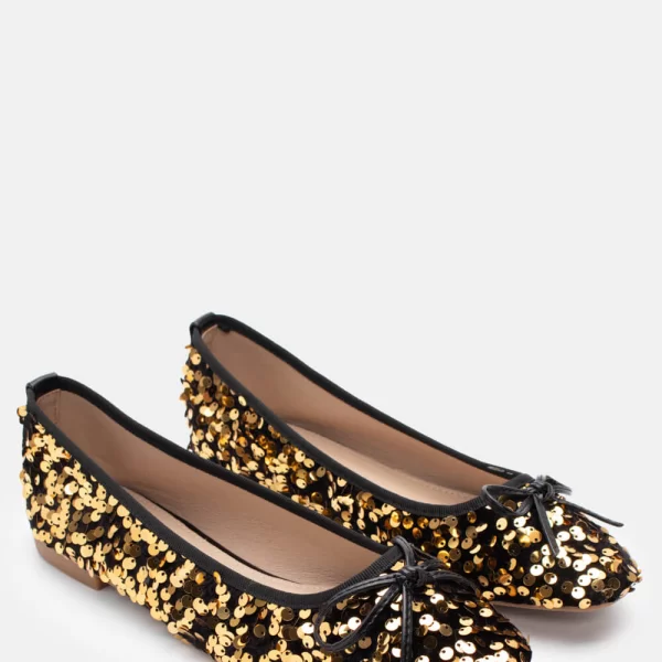 Μπαλαρίνες με Παγιέτες & Διακοσμητικό Φιόγκο - Χρυσό