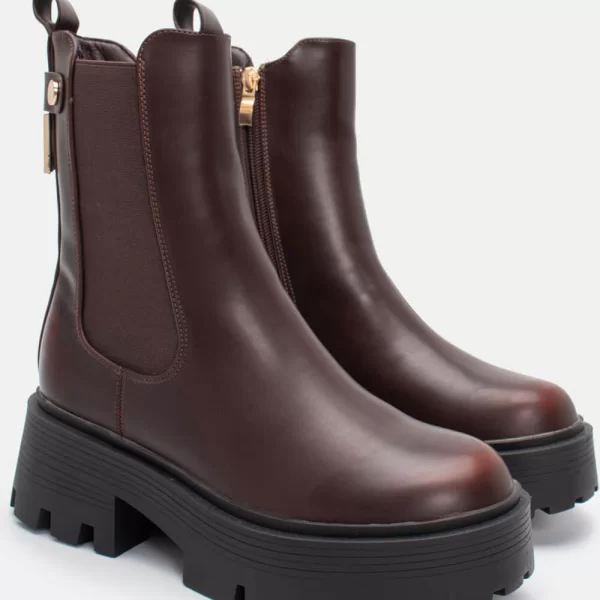 Μποτάκια με Λάστιχο & Τρακτερώτη Σόλα - Καφέ Σκούρο