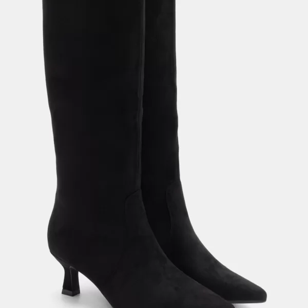 Μπότες Μυτερές με Τακούνι - Μαύρο